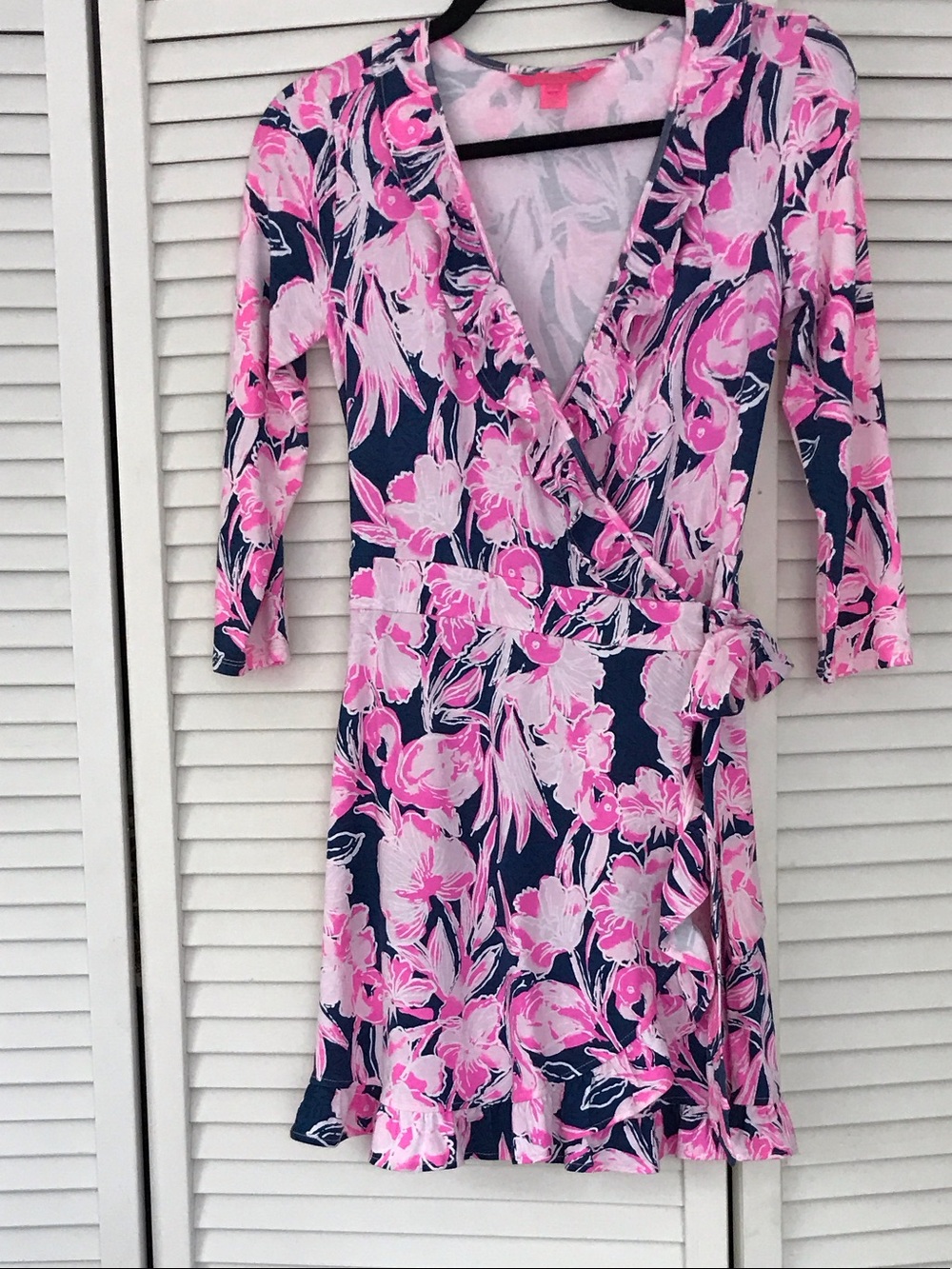 Lilly Pulitzer Navy Dress with Pink Floral Print